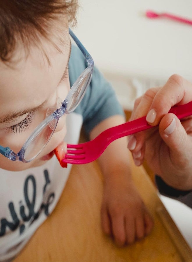 TalkTools® Magenta Fork™ - Provides oral awareness during feeding | Encourages lip closure | Increases sensory awareness | FDA compliant, Latex, Lead, BPA, and Phthalates free (Wee Textured) - Image 2